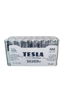 Batterie ministilo TESLA AAA 1,5V SILVER+ alcaline LR03 (24 pezzi) cod 8594183392356