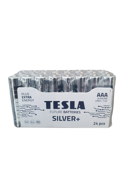 Batterie ministilo TESLA AAA 1,5V SILVER+ alcaline LR03 (24 pezzi) cod 8594183392356
