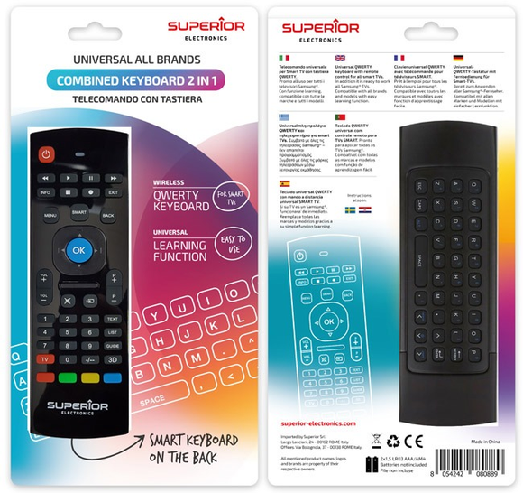 Telecomando con Tastiera QWERTY per Smart TV cod SUPKCB001