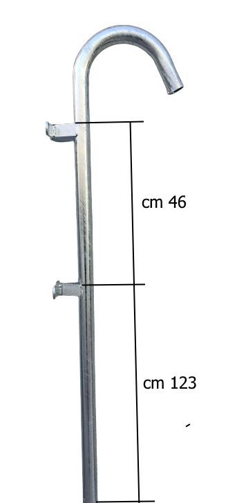 Curved attic pole diam 50 sp 2,0 mt 2,0 Cod 0046