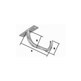 Supporto da Soffitto per Parabola Diam 40 U Largh. cm 55 Piastra 250x70 sp 6 Nr 2 asole cod 0169