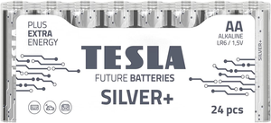 TESLA AA 1,5V SILVER + alkaline batteries LR6 (24 pieces) 8594183392325