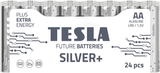 Batterie stilo TESLA AA 1,5V SILVER+ alcaline LR6 (24 pezzi) 8594183392325