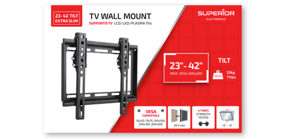 SUPERIOR 23-42 inch Adjustable Fixed TV Bracket SUPSTV008