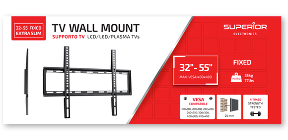 Fixed TV Wall Mount from 32 'to 55' (Extra Slim) SUPSTV004