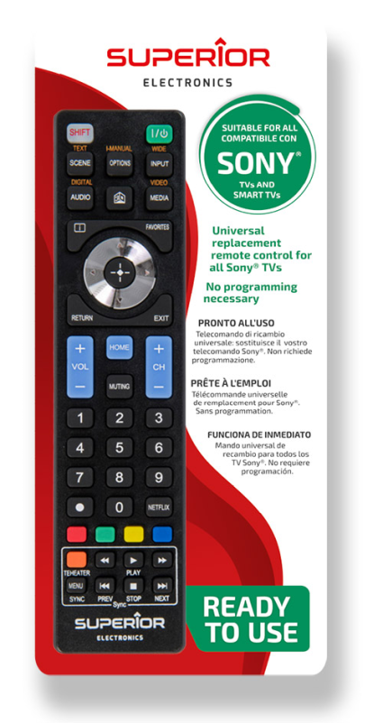 SONY UNIVERSAL Smart TV SUPERIOR SUPTRB009 remote control