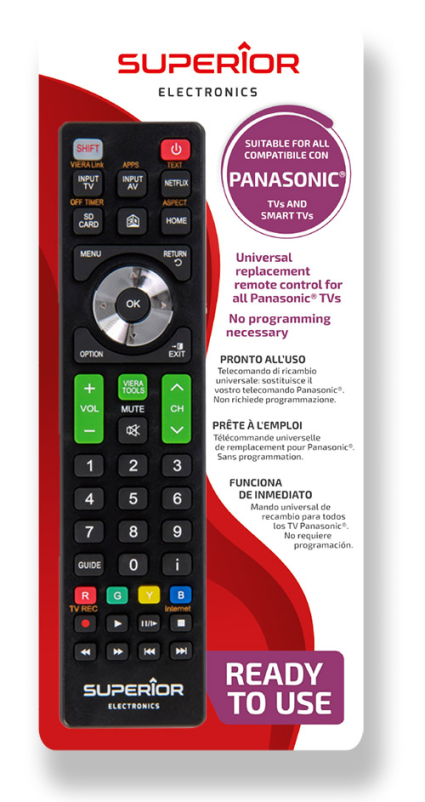 PANASONIC Universal remote control SMART TV SUPERIOR SUPTRB011