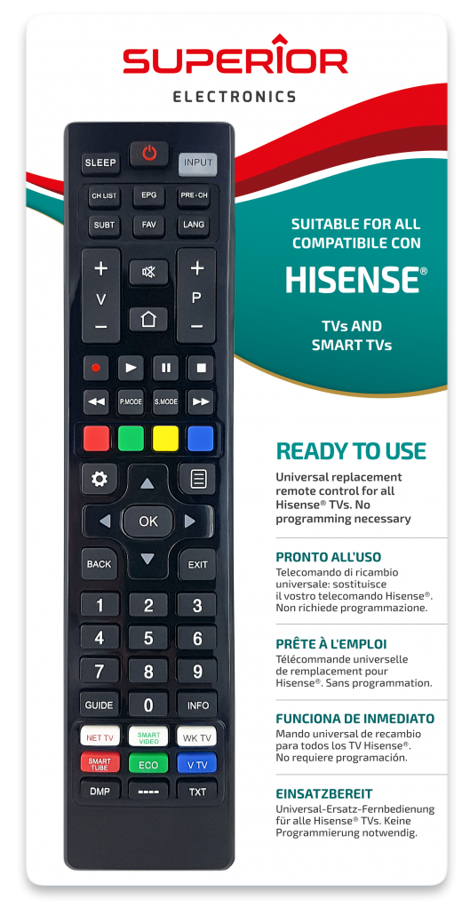 Universal remote control for Hisense TV SUPTRB028 